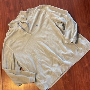 Men’s Tommy Bahama Light Gray Zip-Up Sweater size 3XL